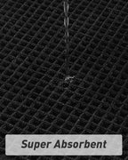 AMOAMI Upgraded Waffle Bath Mat, Super Absorbent Non Slip Bath Mats for Bathroom Floor, Machine Washable Bathroom Rugs with Tassels, Rubber Backed Bathroom Mats, Ultra Soft, 20" x 32", Black