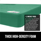 GORILLA GRIP Extra Thick Patent Pending Supportive Foam Kneeling Pad, Large Cushion Knee Pads for Gardening, Baby Bath Time, Dirt and Water Resistant, Workout and Garden Supplies, 17.5x11, Green