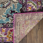SAFAVIEH Monaco Collection Runner Rug - 2'2" x 6', Violet & Light Blue, Non-Shedding & Easy to Clean, Distressed Medallion Design, Ideal for Hallway, Foyer, Entryway, Kitchen, Bedroom (MNC243L) - color: Violet/Light Blue, size: 2'2" x 6' (Runner)