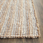 SAFAVIEH Natural Fiber Collection Runner Rug - 2'6" x 8', Grey & Natural Brown, Handmade Jute, Farmhouse Style, Chunky Textured Thick Pile (NF447K) - color: Grey/Natural, size: 2'6" x 8' (Runner)
