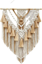 BMIDRUT Hanging Macrame Tapestry Woven Boho Wall Art Handmade Macrame Tapestry Home Wall Decor Wall Pediment 18x30 Inch (Brown)