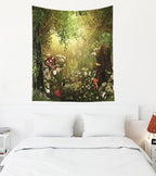 EMMTEEY Funny Tapestry - Forest Woodland Fairy Tale 50x60 Wall Tapestry for Bedroom