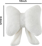 Bow Pillow Throw Pillows Butterfly Shaped Decorative Cute Pillows for Bed Sofa Cute Home Decor,White 10 * 8inch