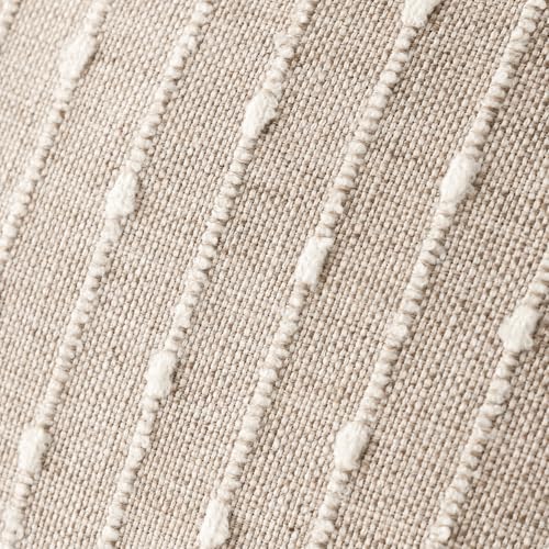 Foindtower Pack of 2 Decorative Jacquard Boucle Lumbar Throw Pillow Covers Accent Textured Striped Pillowcases Cozy Boho Cushion for Couch Sofa Bedroom Living Room Home Decor 12x20 Inch Natural Beige - color: Natural Beige, size: 20" x 12" (Pack of 2)