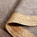 SAFAVIEH Natural Fiber Collection Area Rug - 2'6" x 4' Oval, Grey & Natural Brown, Handmade Jute, Braided Border Design (NF801F) - color: Grey/Natural, size: 2'6" x 4' (Oval)