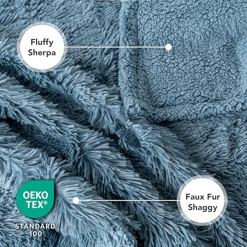 PetAmi Waterproof Dog Blanket for Couch, Bed & Furniture,Reversible Sherpa & Faux Fur Pet Blanket, Leakproof Blanket for Dog Cat, Washable Couch Protector, Soft Calming Pet Throw (40x60, Light Blue) - color: Dusty Blue, size: Large (40x60)