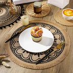 15 Pcs Boho Wall Basket Decor Woven Rattan Seagrass Wall Decor Hanging Rustic Farmhouse Round Handmade Wicker Decoration, Western Art for Living Room Kitchen Bedroom Home Nursery