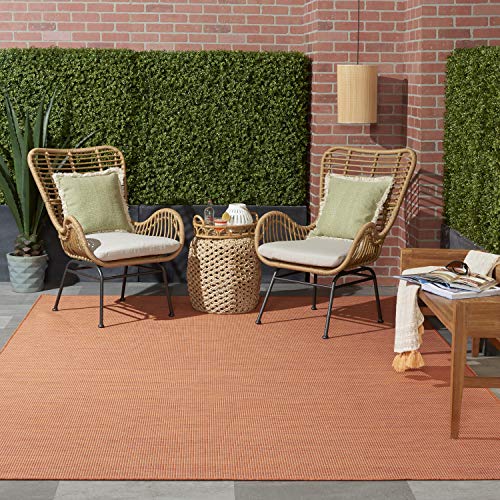 Nourison Home Positano Terracotta 2'2" x 10' Area Rug - Easy Clean, Non Shedding, Bed Room, Living Room, Dining Room, Kitchen (10' Runner) - color: Terracotta, size: 2'2" x 10' (Runner)