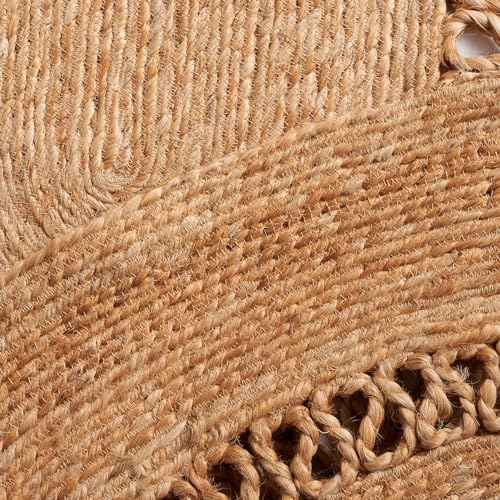 SAFAVIEH Natural Fiber Round Collection 4' Round Natural NFB254A Handmade Boho Country Charm Jute Area Rug - size: 4' (Round)