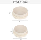 Mkono 2 Pack Macrame Storage Baskets Decorative Woven Cotton Rope Basket for Shelves Countertop Organizer Boho Decor for Organizing Living Room Bedroom Entryway