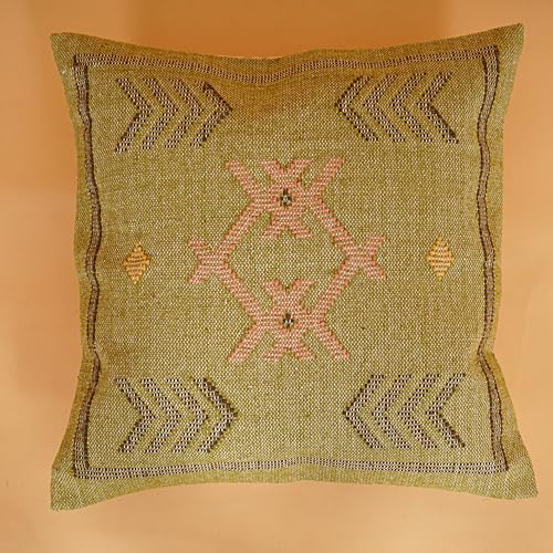 Indian Cotton Cushion Cover Sabra Kilim Pillow Cover Designer Decorative Sofa 18x18 Inche Handwoven Cushion Case for Farmhouse Home Decor Spring Decorative Pillow (Pattern 2) - color: Pattern 2