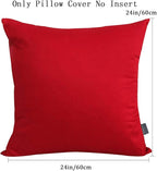 Thmyo 4-Pack 100% Cotton Comfortable Solid Decorative Throw Pillow Case Square Cushion Cover Pillowcase Sublimation Blank Pillow Covers DIY Throw Pillowcase for Sofa Christmas(24x24 inch/ 60x60cm,Red)