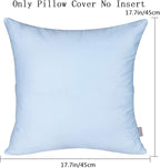 Thmyo 4-Pack 100% Cotton Comfortable Solid Decorative Throw Pillow Case, Square Cushion Cover Pillowcase Sublimation Blank Pillow Covers DIY Throw Pillowcase for Sofa(18x18 inch/ 45x45cm,Light Blue)