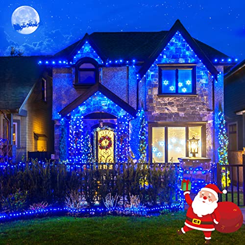 JMEXSUSS 2 Pack Solar String Lights Outdoor Waterproof, Total 66 FT 200 LED Solar Christmas Lights Outdoor, Twinkle Light for Christmas Tree Outside Garden Yard Xmas Decor, Blue - color: Blue, size: 100LED*2