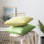 MIULEE Velvet Throw Pillow Covers 18x18 Inch, Pack of 2 - Lime Green, Soft Solid Decorative Pillow Covers Cushion Cases Modern Luxury Home Decor for Spring Couch Sofa Bedroom Livingroom