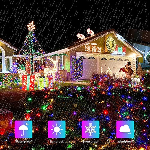 FULLBELL Black Christmas Light String, 33Feet, 100 LED Multicolor Christmas Decorations, Indoor Tree Party, Bedroom Decor (Multi Color- Black Wire) - color: Multi Color- Black Wire