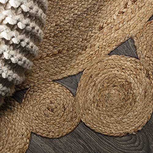 JONATHAN Y Eden Jute Hippie Circle Natural 5' Round Indoor Area Rug, Natural-Fibers, Geometric, Easy-Cleaning for Living Room, Bedroom, Kitchen, Pet Friendly, Non-Shedding (RNF102A-5R) - size: 5' (Round)