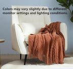 CREVENT Home Farmhouse Decor Rustic Couch Sofa Chair Bed Throw Blanket, Soft Warm Light Weight for Travelling in Spring Summer (50''X60'' Burnt Orange)
