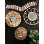 47th & Main Fringed Macrame Hanging Boho Wall Décor for Home, 18" Diameter, Natural