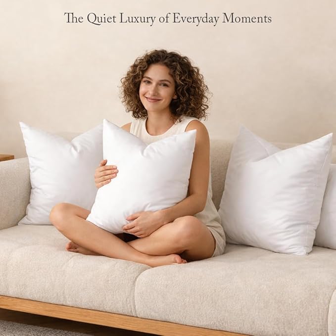 puredown® 16x16 Feather Down Pillow Insert, 1 Pack Throw Pillow Insert for Couch, Chairs, Office, Apartments