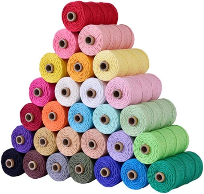 Natural Macrame Cord,3mm x109 Yard Twine String Cord Colored Cotton Rope Craft Cord for DIY Crafts Knitting Plant Hangers Christmas Wedding Décor (Army Green/Olive Green, 3mm*109yards)