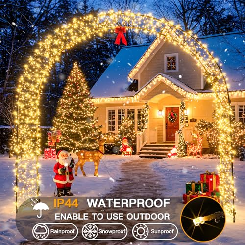 suddus 300 Led Connectable Christmas Lights Outdoor Waterproof, 99ft Christmas Tree Light Plug in with Remote, Warm White String Lights Indoor for Dorm Xmas Holiday Yard Party Porch Patio Garden Decor - color: Warm White, size: 300LED Connectable