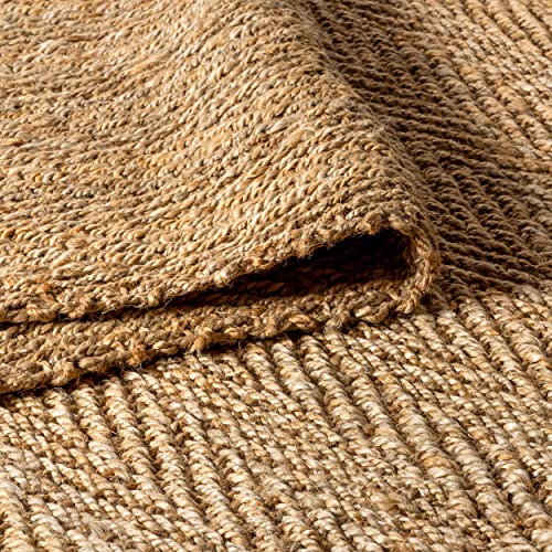 JONATHAN Y Espina Hand Woven Herringbone Chunky Jute Natural 5x5 Square Indoor Area Rug, Bohemian, Cottage, Easy-Cleaning for Living Room, Bedroom, Kitchen, Pet Friendly, Non-Shedding (NFR101A-5SQ) - color: Natural, size: 5' x 5' (Square)