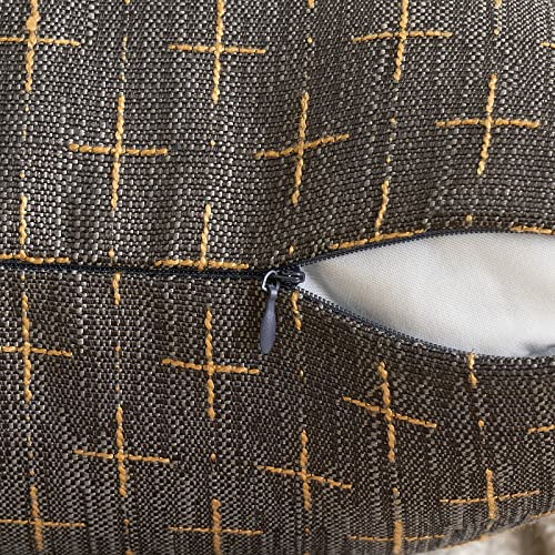 MIULEE Pack of 2 Decorative Burlap Linen Throw Pillow Covers Modern Farmhouse Pillowcase Rustic Woven Textured Cushion Cover for Sofa Couch Bed 16x16 Inch Dark Grey - color: Dark Grey, size: 16" x 16" (Pack of 2)