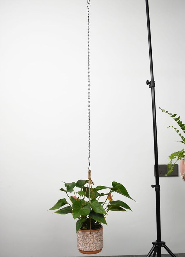 Chain for Hanging Plants,35 Inch Black Hanging Basket Chain Kits with Hooks for Bird Feeder Hanging Plant Extender Porch Wind Chime (Black, 35 Inch-2PCS)