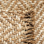 SAFAVIEH Natural Fiber Collection Area Rug - 9' x 12', Bleach & Natural, Handmade Chevron Fringe Jute, Ideal for High Traffic Areas in Living Room, Bedroom (NF458A) - size: 9' x 12' (Rectangular)