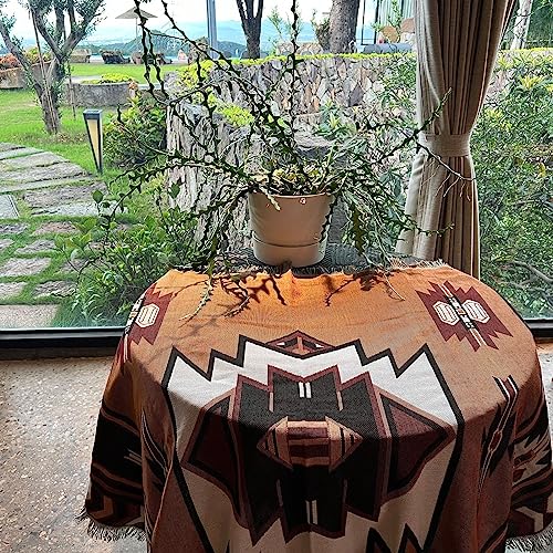LumiSyne Cotton Woven Throw Blanket With Tassel Bohemian Tribal Ethnic Style Geometric Pattern Aztec Navajo Blanket Decorative Throw For Sofa Bed Armchair Camping Tapestry Tablecloths Carpet 160x130cm - color: Seattle