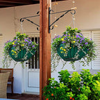 AMAGABELI GARDEN & HOME 4 Pack Hanging Plant Brackets Outdoor 10 inch Metal Fence Wall Plant Hanger Hooks for Hanging Flower Baskets Bird Feeders Lanterns Wind Chimes Rust-Resistant Black - size: 10 Inch, style: 4-Pack Twist Hook 2