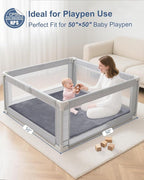 SEPARO Thick Baby Play Mat for Floor,50 x 50 Playpen Mat,Tummy Time Foam Mats,Ultra Soft Support & Plush Feel,Easy Care with Non-Slip Cushioned for Infant,Kids and Toddler Crawling, Dark Grey