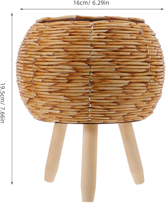 Home Woven Rattan Plant Basket Plant Pot Rack for Indoor and Outdoor Use Stylish Flower Pot Stand for Living Room Balcony and Garden Decor
