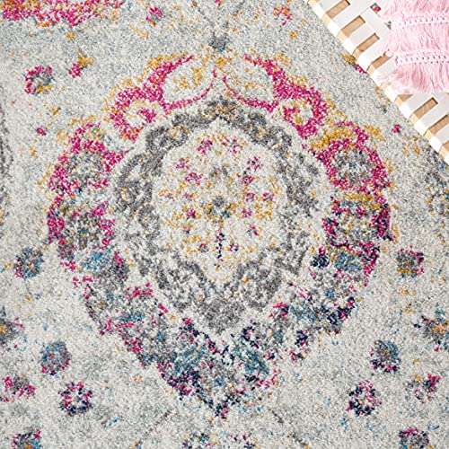 SAFAVIEH Madison Collection Runner Rug - 2'3" x 8', Grey & Gold, Boho Chic Glam Paisley Design, Non-Shedding & Easy Care, Ideal for High Traffic Areas in Living Room, Bedroom (MAD600F) - color: Grey/Gold, size: 2'3" x 8' (Runner)
