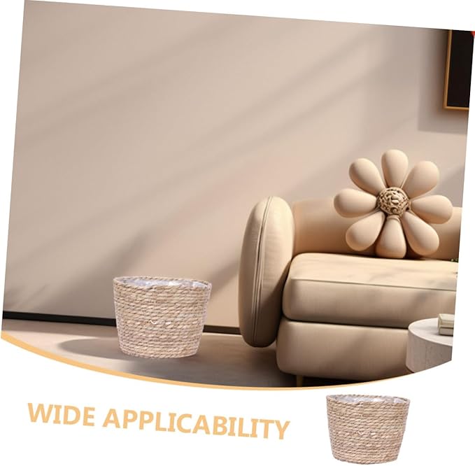 Woven Flower Basket for Indoor Plants Planter Unique Design Multipurpose Storage and Decorative Cover for Home Decor and Organizing Household Items