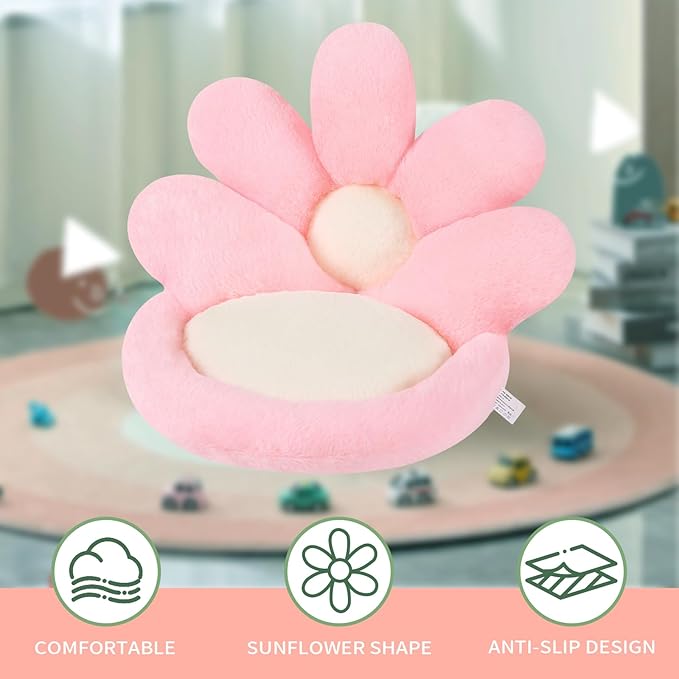 Ditucu Flower Shape Chair Pillow Cute Seat Cushion 21 inch Comfy Lazy Sofa Floor Pillows Dorm Seating for Bedroom Decor Pink