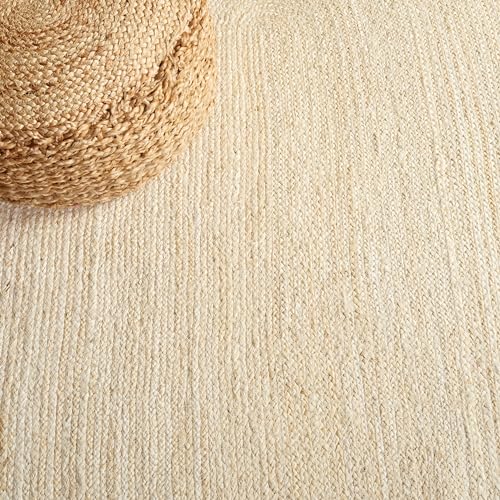 SAFAVIEH Natural Fiber Collection Area Rug - 2'6" x 4' Oval, Ivory & Natural Brown, Handmade Jute, Braided Border Design (NF801M) - color: Ivory/Natural, size: 2'6" x 4' (Oval)