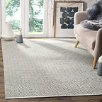 SAFAVIEH Boston Collection 5' x 8' Grey BOS682E Handmade Flatweave Cotton Area Rug - color: Grey, size: 5' x 8' (Rectangular)