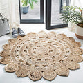 SAFAVIEH Natural Fiber Round Collection 5' Round Natural NF160A Handmade Boho Charm Farmhouse Jute Area Rug - color: Natural, size: 5' (Round)