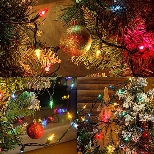 Hopolon Christmas Lights Multicolor,2PACK 13 Feet 50Count Incandescent Christmas Tree Lights with Green Wire,Connectable Mini Lights Set for Indoor,Outdoor,Holiday,Home,Party,Xmas,Easter,Multicolor - color: Multicolor,Green Wire, size: 2PACK, 50 count