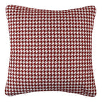 Yeiotsy 2pcs Houndstooth Throw Pillow Covers Geometric Cushion Case for Couch Sofa Bed and Chair Made of Cotton and Linen (18 X 18 Inches, Red) - color: Red
