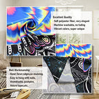 Amonercvita Blacklight Tapestry Trippy Mandala Tapestries UV Reactive Galaxy Stars Tapestry Psychedelic Neon Tapestries Wall Hanging Hippie Black Light Poster for Bedroom - size: 59.1"L x 78.7"W