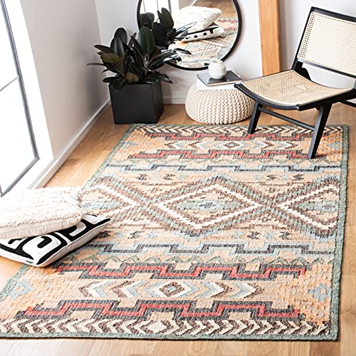 SAFAVIEH Kilim Collection Accent Rug - 3' x 5', Natural & Blue, Handmade Flat Weave Jute, Ideal for High Traffic Areas in Entryway, Living Room, Bedroom (KLM760M) - size: 3' x 5' (Rectangular)