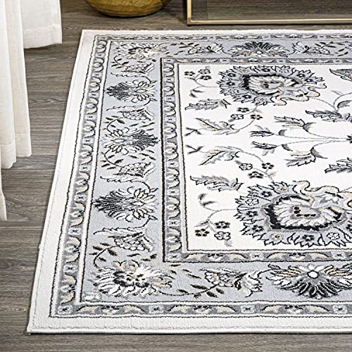 JONATHAN Y Cherie French Cottage Cream/Light Gray Indoor Area Rug, 3x5, Vintage, Bohemian, Easy-Cleaning for Living Room, Bedroom, Kitchen, Pet Friendly, Non-Shedding (MDP505F-3) - color: Cream/Light Gray, size: 3' x 5' (Rectangular)