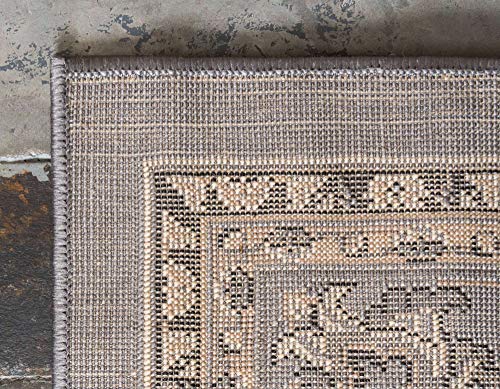Unique Loom Sialk Hill Collection Area Rug - Washington (2' 2" x 8' 2" Runner Gray/Black) - color: Gray/Black, size: 2'2" x 8'2" (Runner)