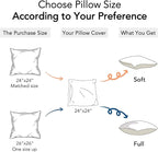 FAVRIQ 24 x 24 Pillow Inserts - 24 Inch Decorative Square Sofa Throw Pillow with 100% Cotton Cover - White Pack of 2
