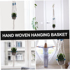 BESPORTBLE 1Pc Hand Woven Decorative Hanging Plant Basket Bohemian Rope Flower Holder for Home Decor for Balcony and Room Sturdy Durable Design