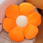 lannery Flower Plush Throw Pillows, Flower Floor Pillow Seating Cushion Toy for Reading, Room, Watching TV (11.8", Orange)