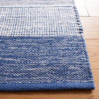 SAFAVIEH Striped Kilim Collection Runner Rug - 2'3" x 8', Grey & Blue, Flat Weave Cotton Design, Easy Care, Ideal for High Traffic Areas in Living Room, Bedroom (STK804M) - color: Grey/Blue, size: 2'3" x 8' (Runner)